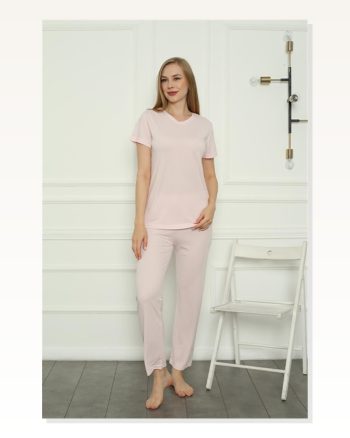 Moda Çizgi Women's Combed Cotton Pajama Set 4157