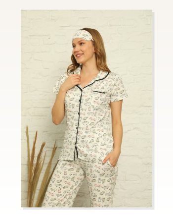 Moda Çizgi Women's Combed Cotton Pajamas