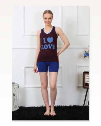 Moda Çizgi Women's Combed Cotton Shorts Suit 3611