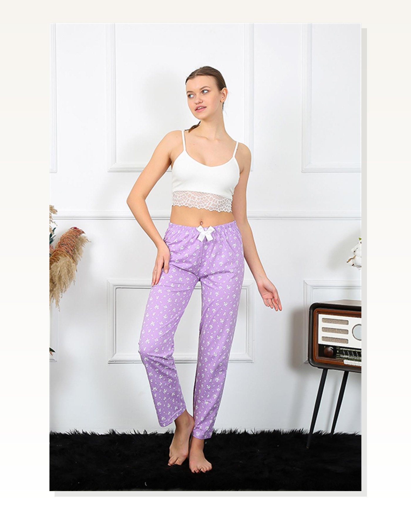 Moda Çizgi Women's Cotton Bottom Pajamas 27459 Marketplace blank