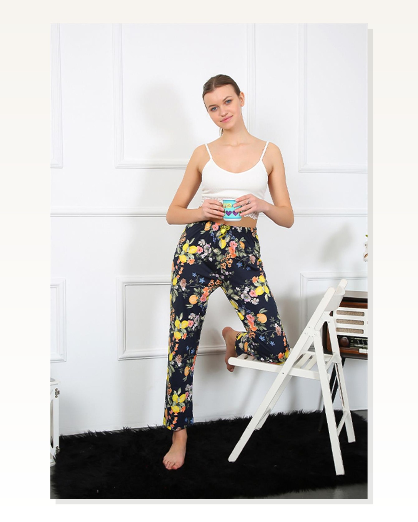 Moda Çizgi Women's Cotton Bottom Pajamas 27463 Marketplace blank