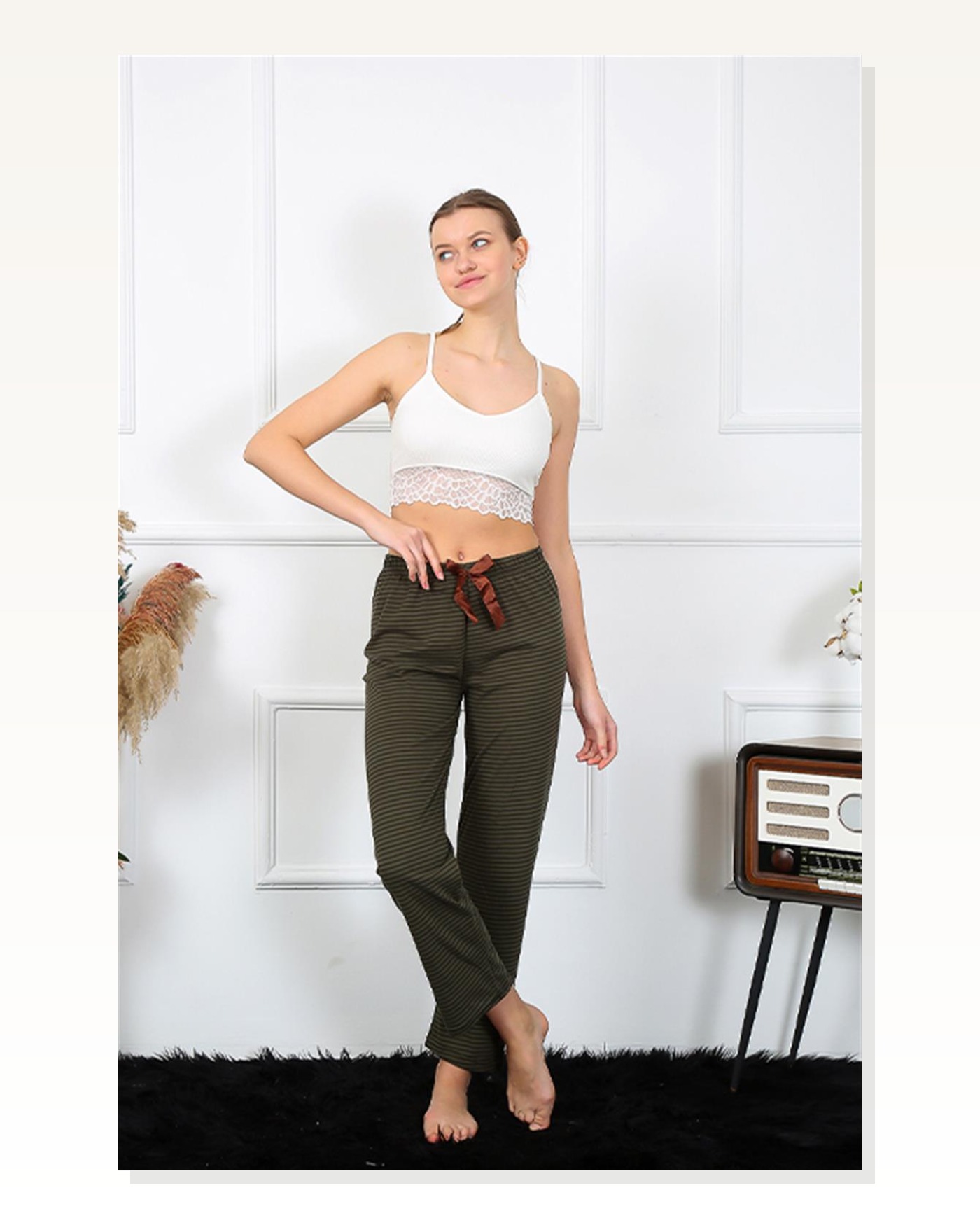 Moda Çizgi Women's Cotton Bottom Pajamas 27464 Marketplace blank