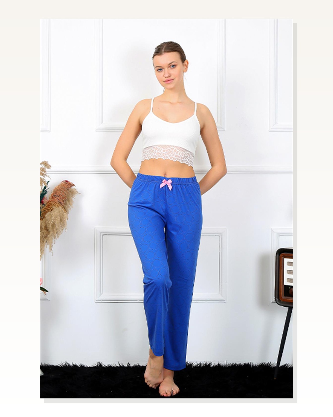 Moda Çizgi Women's Cotton Bottom Pajamas 27465 Marketplace blank