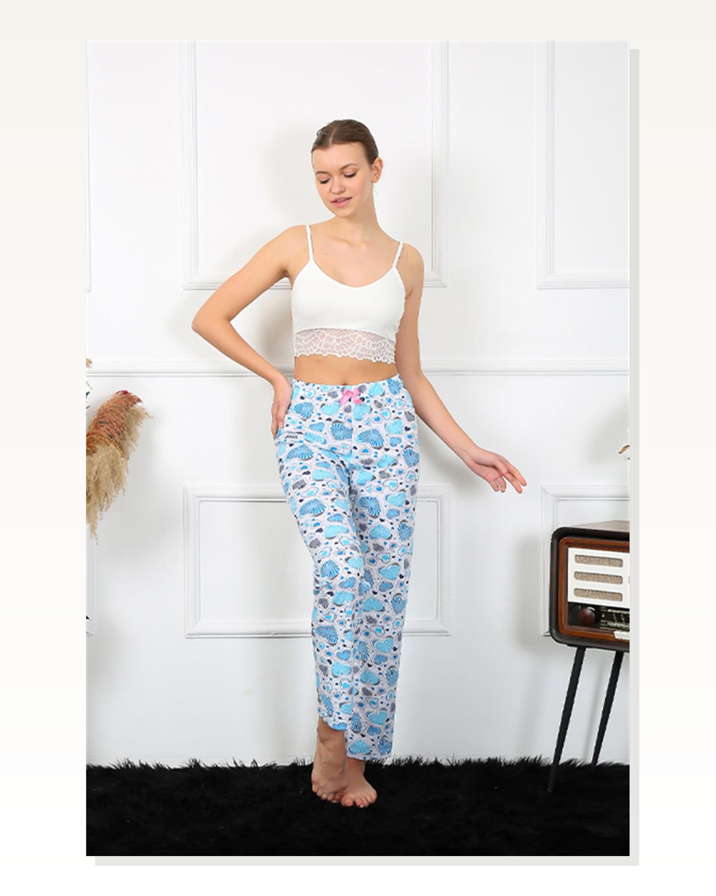 Moda Çizgi Women's Cotton Bottom Pajamas 27469 Marketplace blank