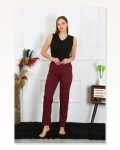 Moda Çizgi Women’s Cotton Combed Single Bottom Pajamas Claret Red 27513 Marketplace
