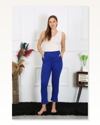 Moda Çizgi Women's Cotton Sax Single Bottom Pajamas 27523