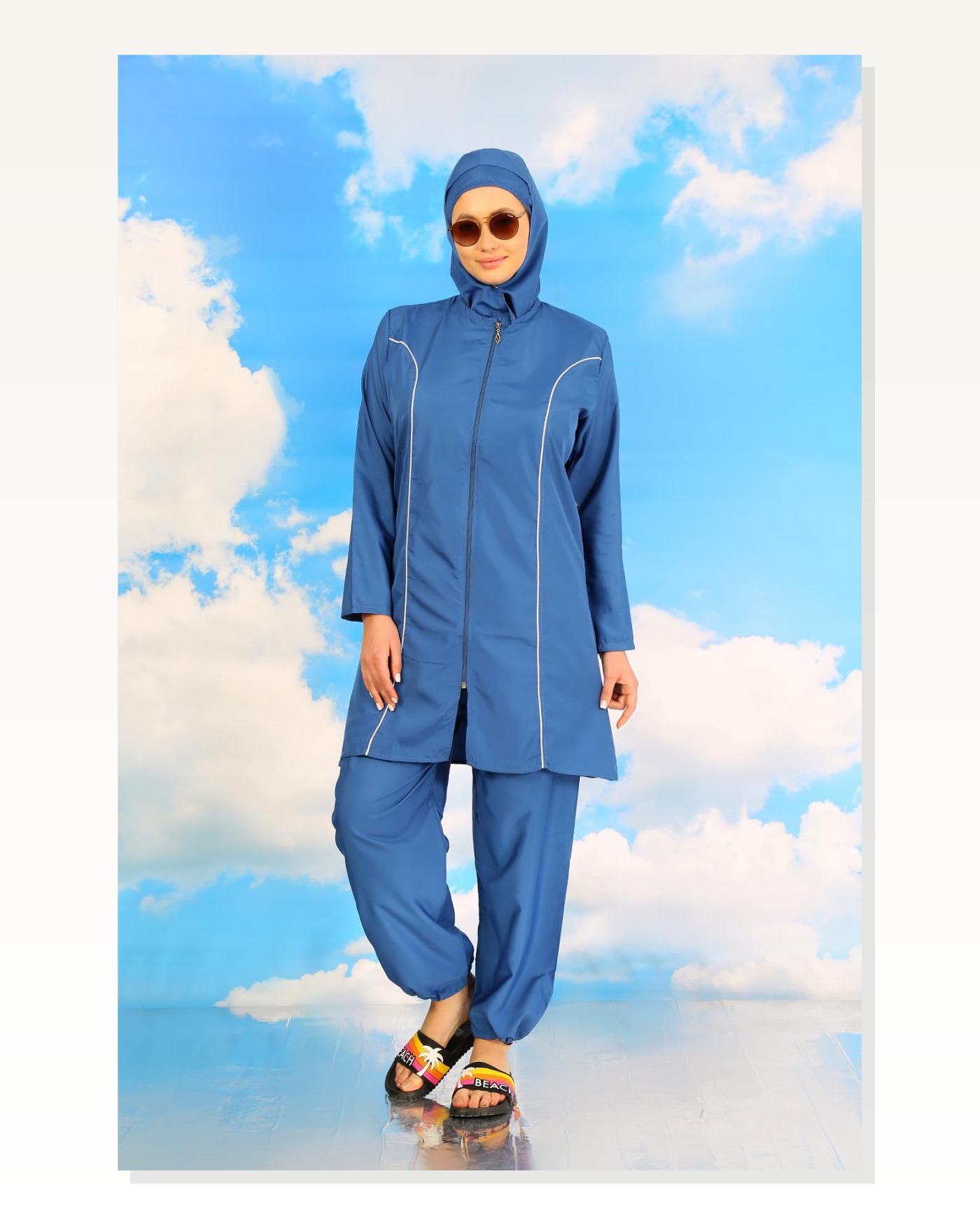 Moda Çizgi Women's Full Hijab Indigo Swimsuit 31060 Marketplace blank