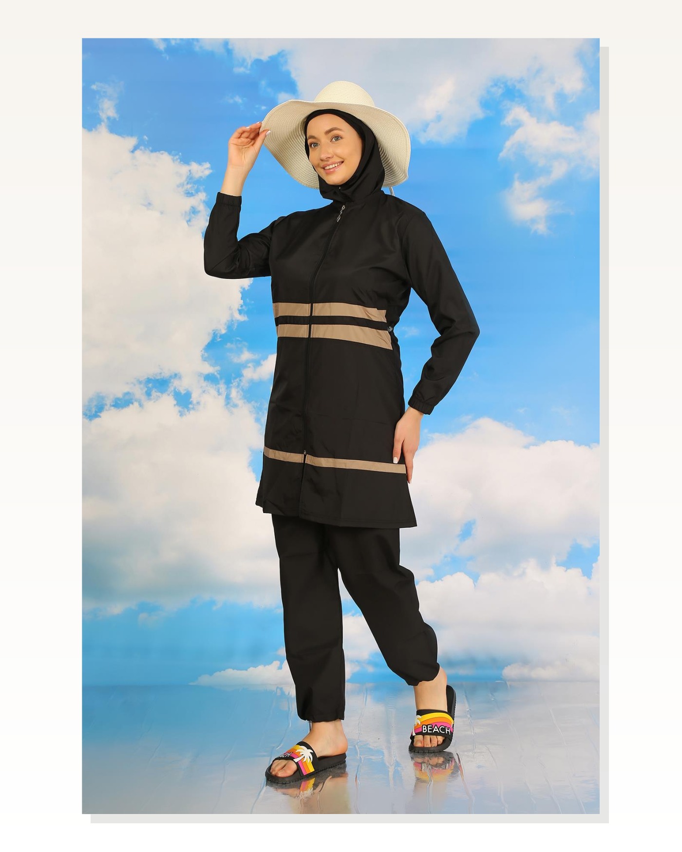 Moda Çizgi Women's Full Hijab Swimsuit Black 31062 Marketplace blank