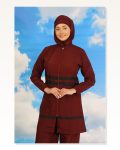 Moda Çizgi Women’s Full Hijab Swimsuit Claret Red 31061 Marketplace