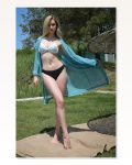 Moda Çizgi Women’s Kimono Pareo Beach Dress Turquoise 38040 Marketplace
