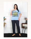 Moda Çizgi Women’s Large Size Blue Pajama Set 202402 Marketplace