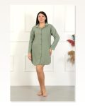 Moda Çizgi Women’s Large Size Cotton Buttoned Long Sleeve Tunic Nightgown 12207 Marketplace
