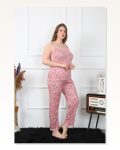 Moda Çizgi Women’s Large Size Salmon Rope Strap Pajama Set 202198 Marketplace