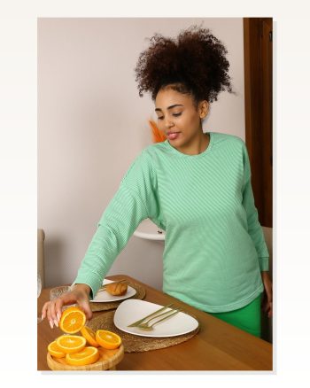 Moda Çizgi Women's Long Sleeve 3 Thread Combed Cotton Pajama Set 4191