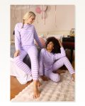 Moda Çizgi Women's Long Sleeve Combed Cotton Pajama Set 4175