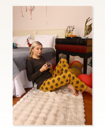 Moda Çizgi Women's Long Sleeve Combed Cotton Pajama Set 4192