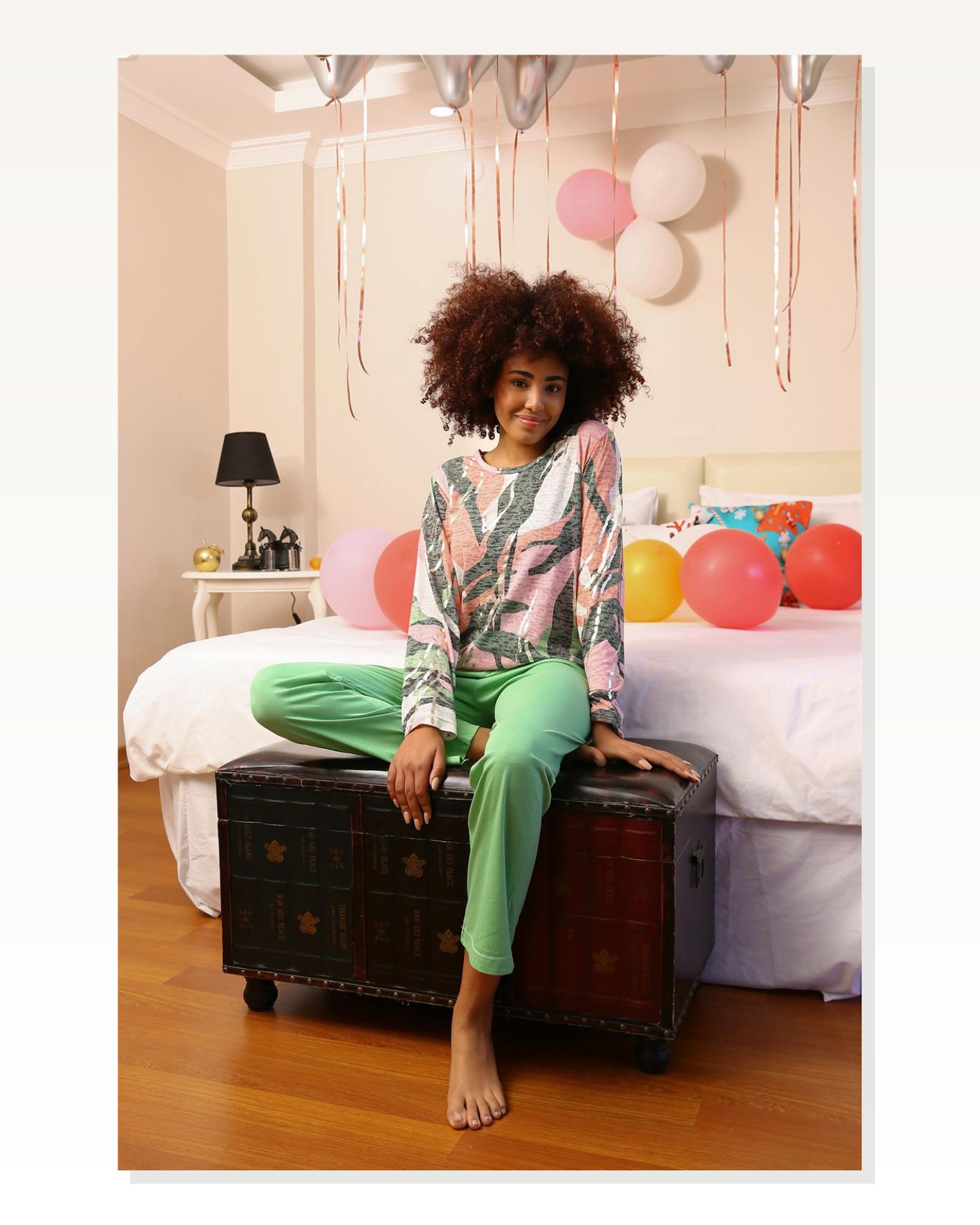 Moda Çizgi Women's Long Sleeve Combed Cotton Pajama Set 4201 Marketplace blank