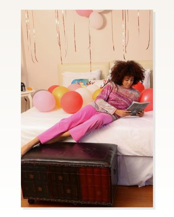 Moda Çizgi Women's Long Sleeve Combed Cotton Pajama Set 4202