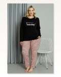 Moda Çizgi Women’s Plus Size Combed Cotton Long Sleeve Pajama Set 202210 Marketplace
