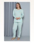 Moda Çizgi Women’s Plus Size Combed Cotton Long Sleeve Pajama Set 202212 Marketplace