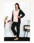 Moda Çizgi Women's Plus Size Combed Cotton Long Sleeve Pajama Set 202213