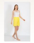 Moda Çizgi Women’s Rope Strap Cotton Combed Shorts Suit Yellow 3620 Marketplace