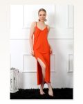 Moda Çizgi Women’s Rope Strap Orange Long Nightgown 901 Marketplace