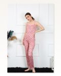 Moda Çizgi Women's Rope Strap Powder Pajama Set 4137