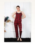Moda Çizgi Women’s Rope Strap Red Plaid Pajama Set 4135 Marketplace