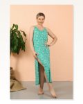 Moda Çizgi Women’s Rope Strap Slit Long Green Nightgown 90118 Marketplace