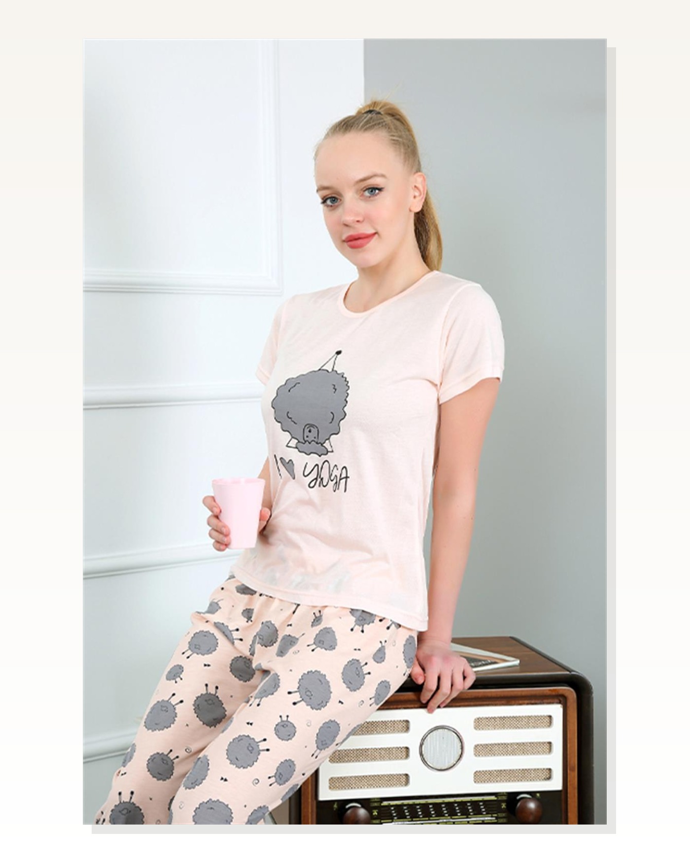 Moda Çizgi Women's Short Sleeve Pajama Set 20410 Marketplace blank