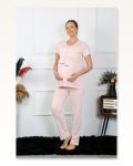 Moda Çizgi Women’s Short Sleeve Pregnant Maternity Pajama Set Powder 45210 Marketplace