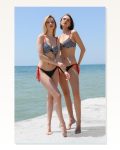 Moda Çizgi Women’s Side Tied Half Supported Bow Bottom Top Bikini Set Navy Blue 35014 Marketplace