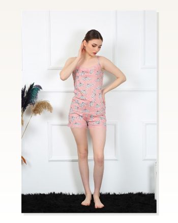 Moda Çizgi Women’s Suit With Rope Strap Shorts 3598