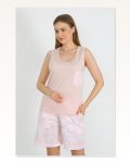Moda Çizgi Women’s Thick Strap Pocket Shorts Suit Powder 3618 Marketplace