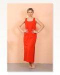 Moda Çizgi Women’s Thick Strap Slit Long Red Nightgown 90110 Marketplace