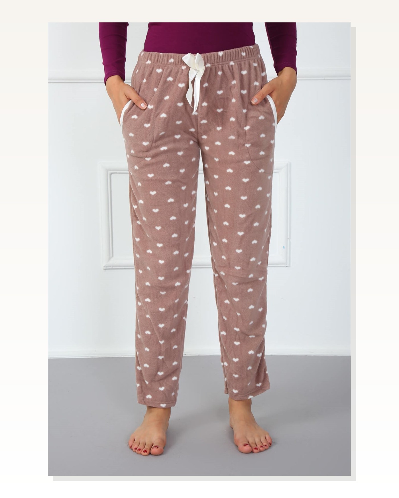 Moda Çizgi Women's Welsoft Polar Single Bottom Pajamas 210043 Marketplace blank