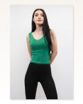Moda Çizgi Zigzag Collar Knitwear Blouse Green Marketplace