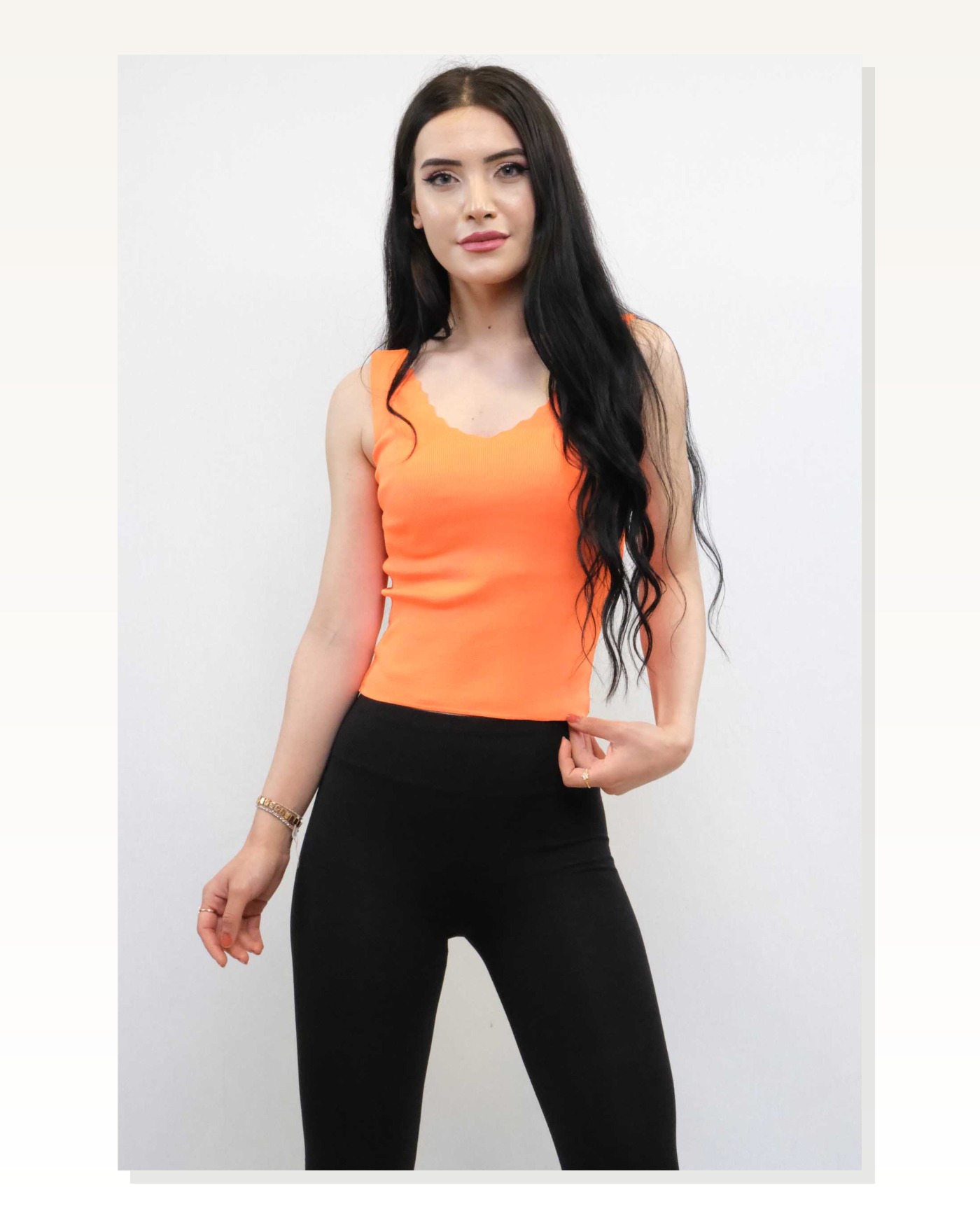 Moda Çizgi Zigzag Collar Knitwear Blouse Orange Marketplace blank