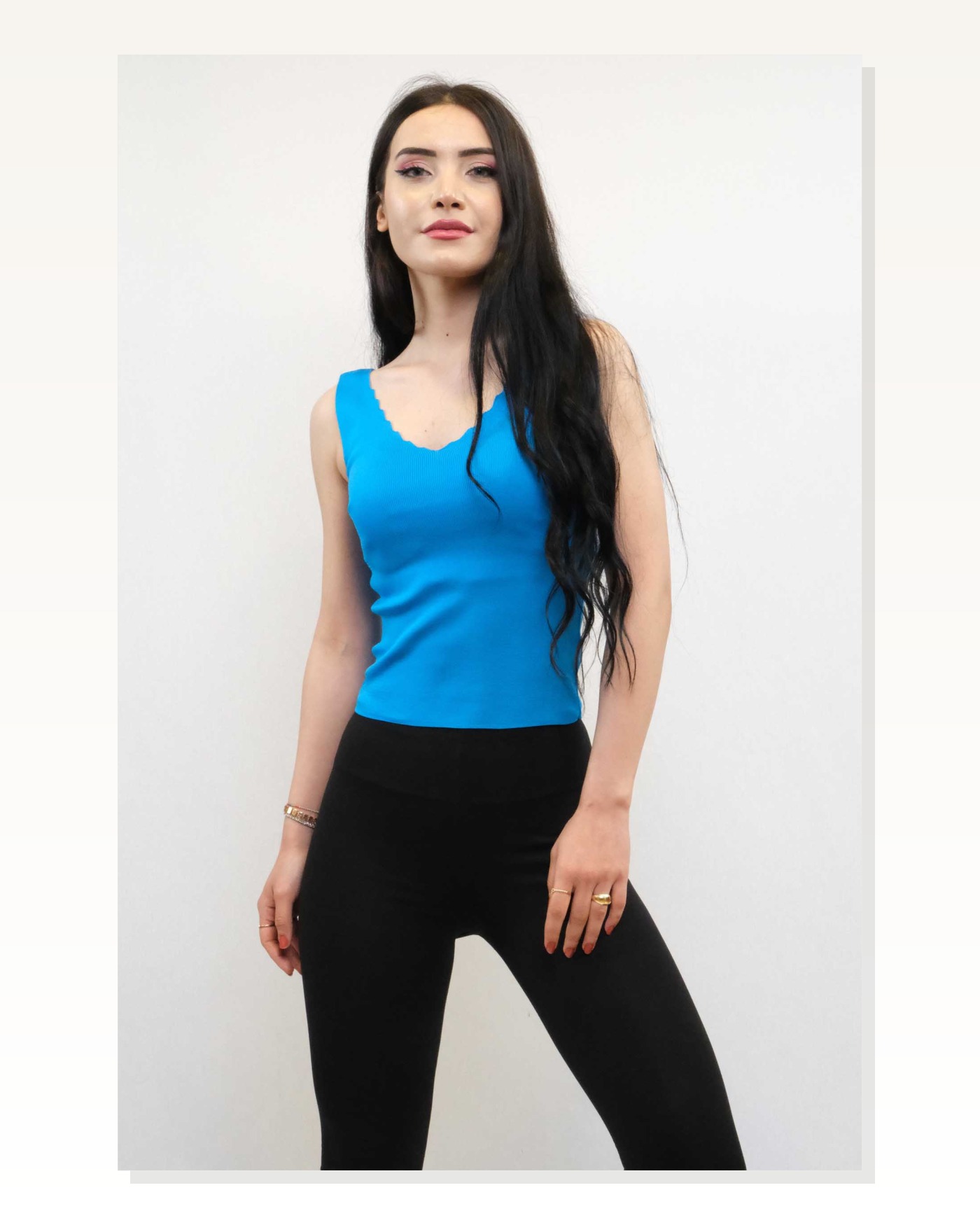 Moda Çizgi Zigzag Collar Knitwear Blouse Turquoise Marketplace blank