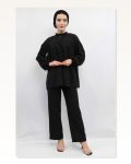 Moda Çizgid Robe Double Suit Black Marketplace