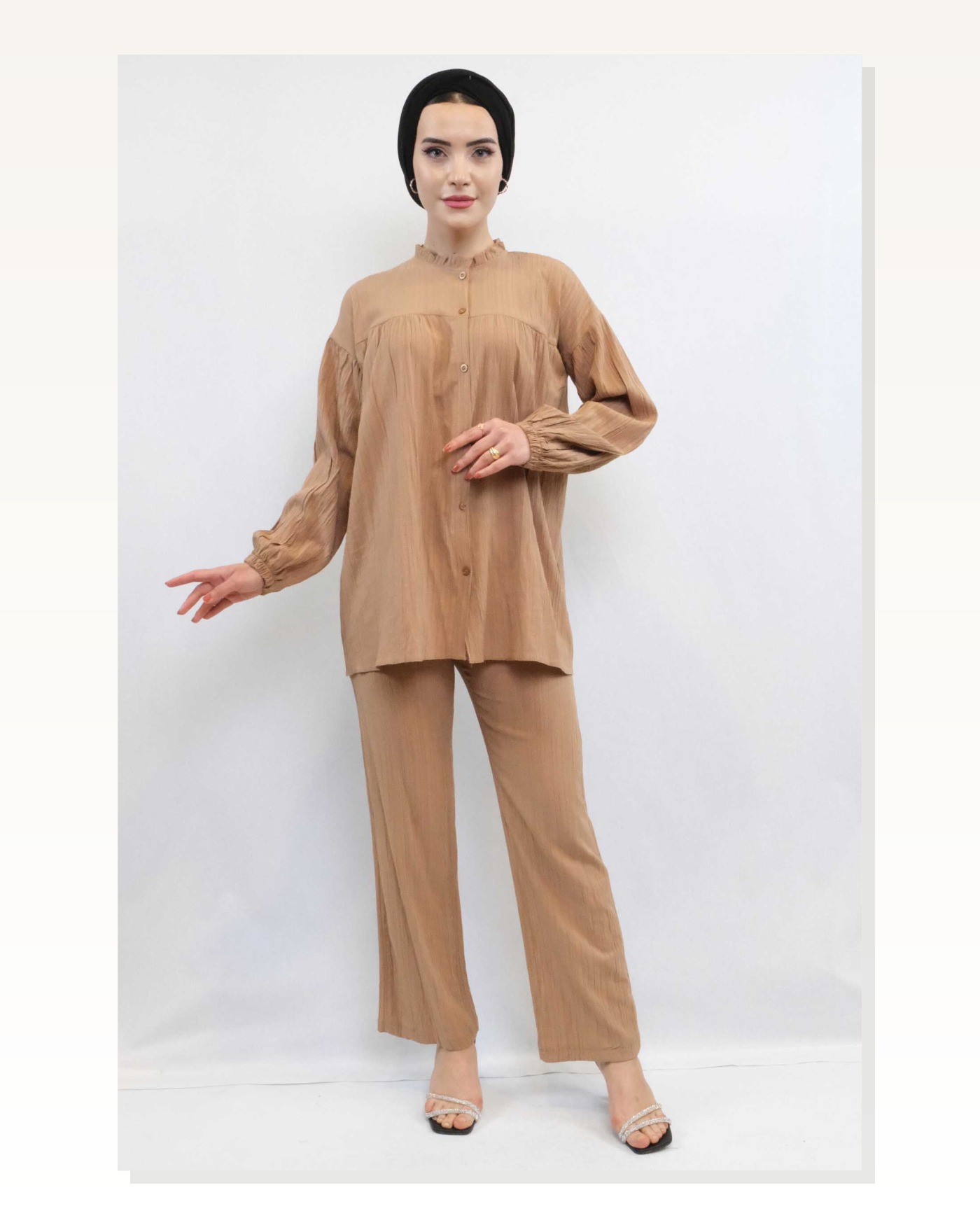 Moda Çizgid Robe Double Suit Mink Marketplace blank