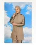 Moda Stripe Women’s Full Hijab Swimsuit with Trousers and Stripes Beige 31065 Marketplace