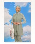 Moda Stripe Women’s Patterned Full Hijab Swimsuit with Trousers Water Green 31072 Marketplace