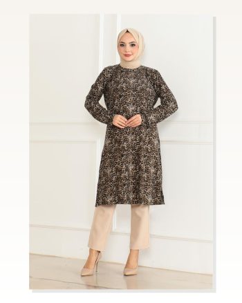 Örme Süet Tunik Kahverengi