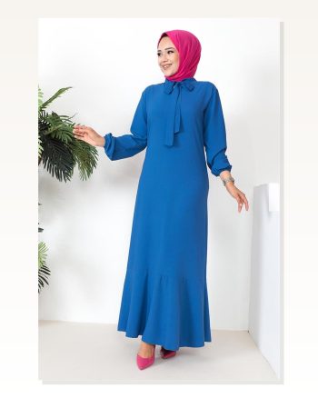 Tesettür Model Elbise İndigo