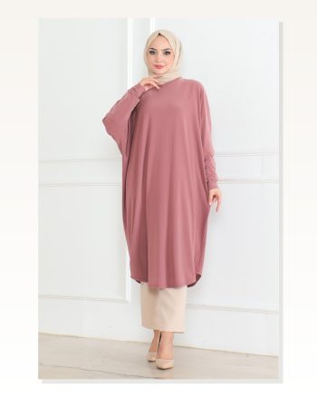 Yarasa Kol Salaş Tunik Gül KURUSU