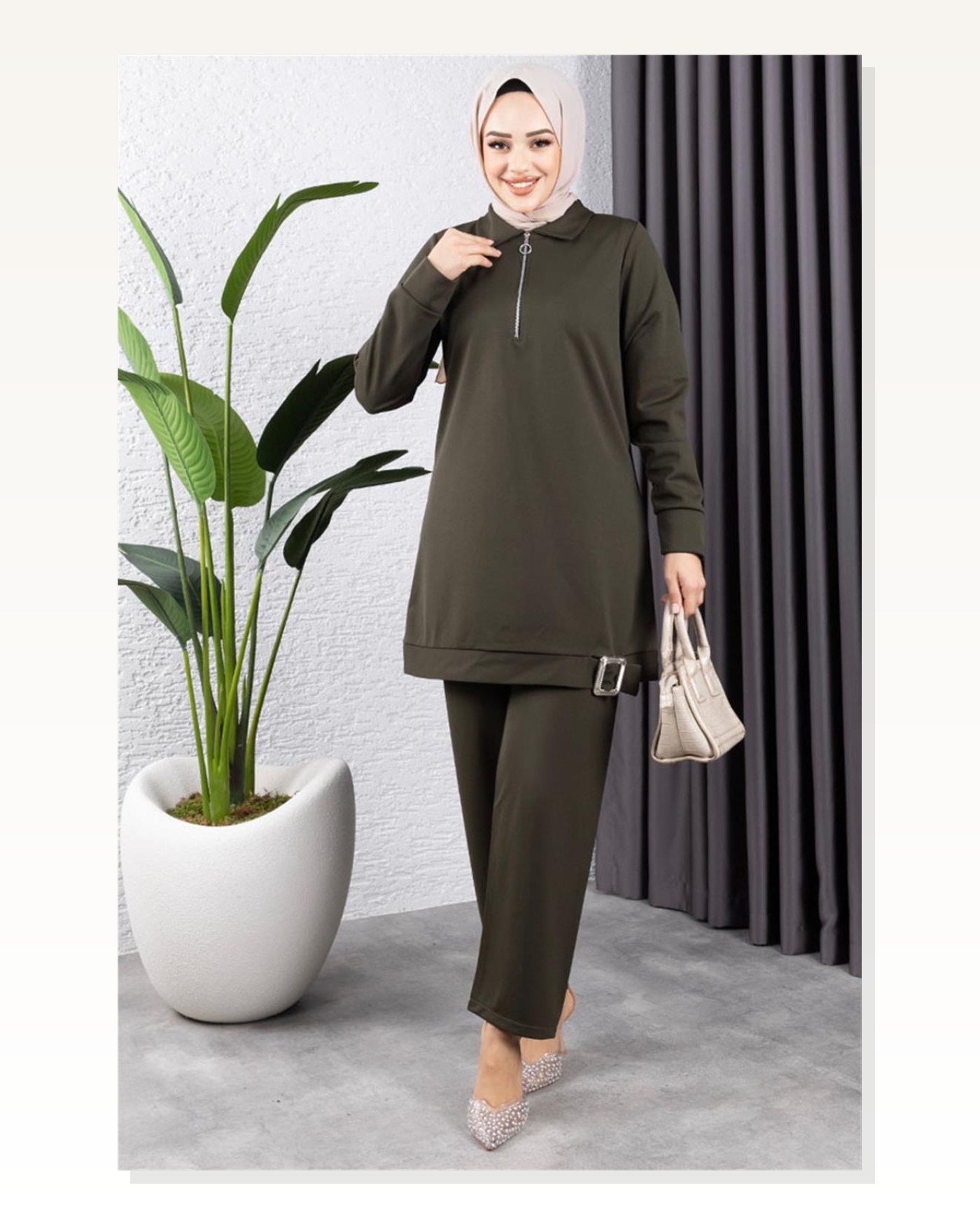 Yarım Fermuarlı Spor Takım HAKİ Marketplace blank