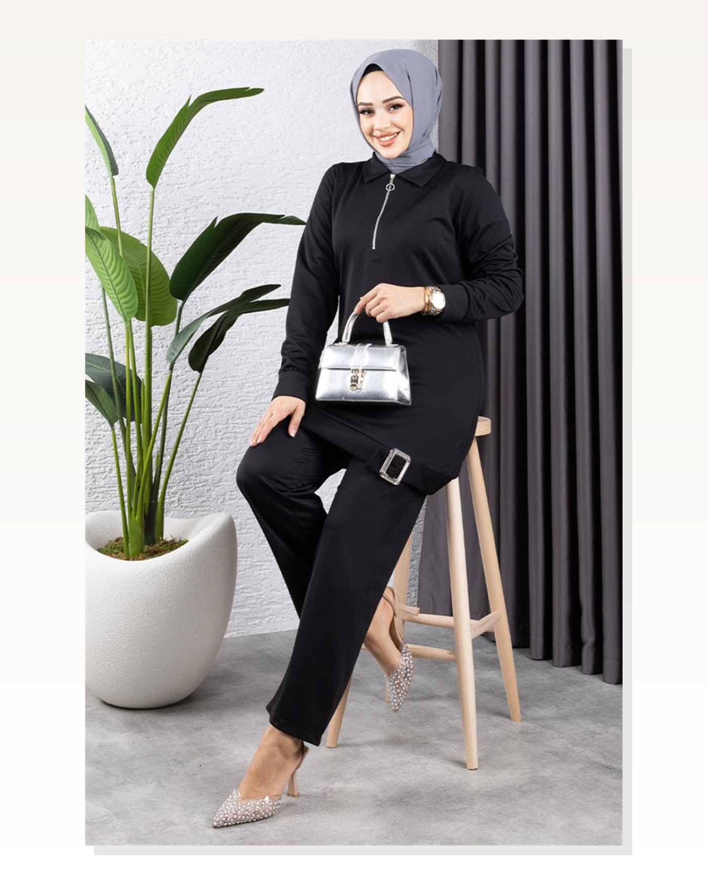 Yarım Fermuarlı Spor Takım SİYAH Marketplace blank