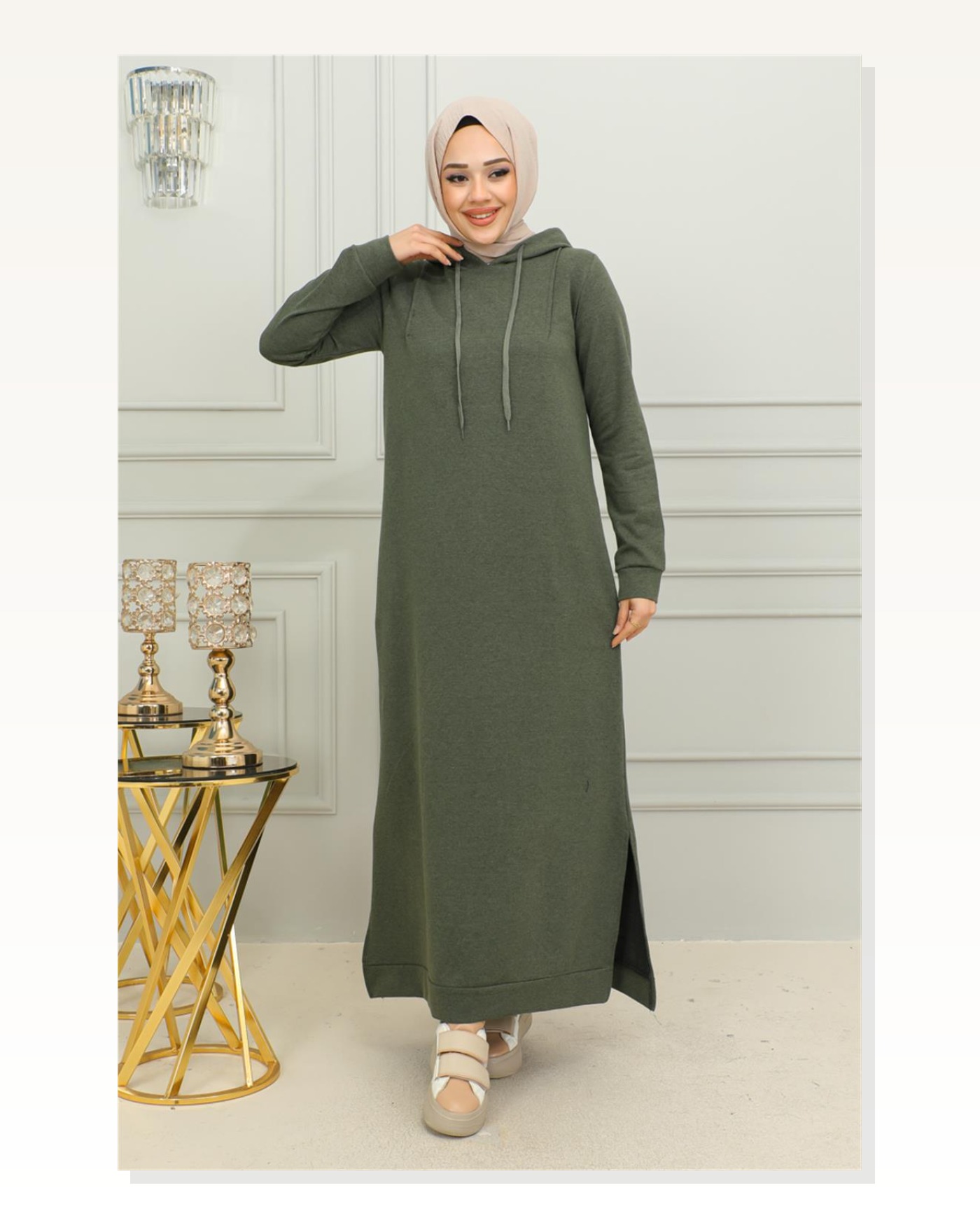 Yırtmaçlı Spor Elbise HAKİ Marketplace blank